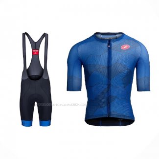 2021 Maillot Cyclisme Castelli Bleu Manches Courtes Et Cuissard