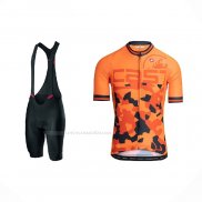 2021 Maillot Cyclisme Castelli Orange Manches Courtes Et Cuissard