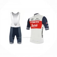 2021 Maillot Cyclisme Trek Segafredo Blanc Profond Bleu Manches Courtes Et Cuissard