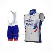 2022 Gilet Coupe-vent Groupama-FDJ Blanc Bleu Et Cuissard