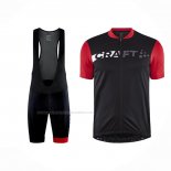 2023 Maillot Cyclisme Craft Rouge Noir Manches Courtes Et Cuissard