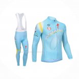 2013 Maillot Cyclisme Astana Bleu Clair Manches Longues Et Cuissard