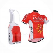 2015 Maillot Cyclisme Cofidis Rouge Manches Courtes Et Cuissard