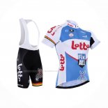 2016 Maillot Cyclisme Lotto Fix All Blanc Bleu Manches Courtes Et Cuissard