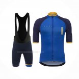 2017 Maillot Cyclisme Asturias Vuelta Espana Bleu Manches Courtes Et Cuissard