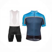 2018 Maillot Cyclisme POC Essential Road Block Bleu Manches Courtes Et Cuissard