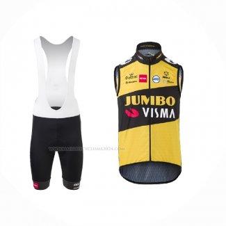 2021 Gilet Coupe-vent Jumbo Visma Jaune Noir Et Cuissard