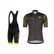 2022 Maillot Cyclisme Scott Blanc Jaune Manches Courtes Et Cuissard