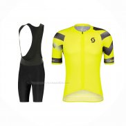 2022 Maillot Cyclisme Scott Jaune Manches Courtes Et Cuissard(1)