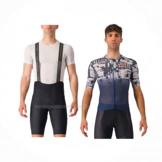 2024 Maillot Cyclisme Castelli Profond Bleu Manches Courtes Et Cuissard