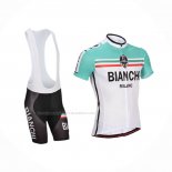 2014 Maillot Cyclisme Bianchi Blanc Vert Manches Courtes Et Cuissard