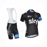 2014 Maillot Cyclisme Sky Noir Blanc Manches Courtes Et Cuissard