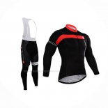 2015 Maillot Cyclisme Castelli Rouge Noir Manches Longues Et Cuissard