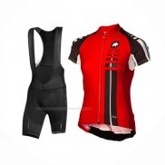 2016 Maillot Cyclisme Femme Assos Noir Rouge Manches Courtes Et Cuissard