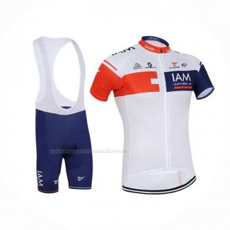 2016 Maillot Cyclisme IAM Rouge Bleu Manches Courtes Et Cuissard