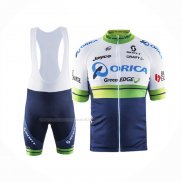 2016 Maillot Cyclisme Orica GreenEDGE Blanc Bleu Manches Courtes Et Cuissard