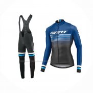 2019 Maillot Cyclisme Giant Race Day Bleu Noir Manches Longues Et Cuissard