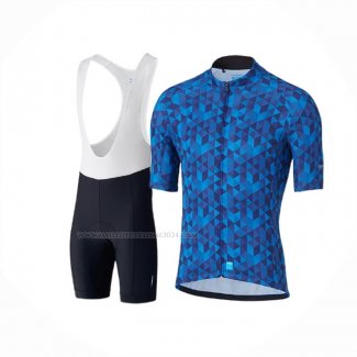 2020 Maillot Cyclisme Shimano Bleu Manches Courtes Et Cuissard