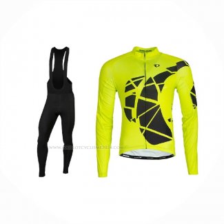 2021 Maillot Cyclisme Pearl Izumi Jaune Manches Longues Et Cuissard