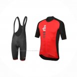 2021 Maillot Cyclisme RH+ Rouge Manches Courtes Et Cuissard