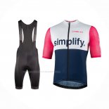 2022 Maillot Cyclisme Nalini Bleu Rose Manches Courtes Et Cuissard