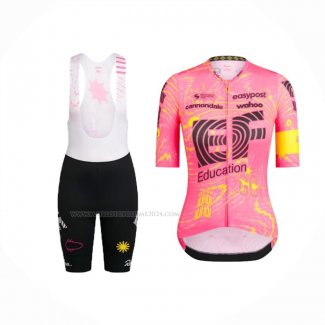 2024 Maillot Cyclisme Femme EF Education Rose Manches Courtes Et Cuissard