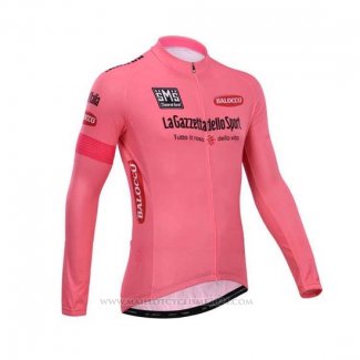 2014 Maillot Cyclisme Giro D'italie Rose Manches Longues