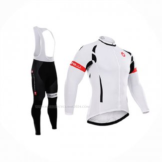 2015 Maillot Cyclisme Castelli Blanc Noir Manches Longues Et Cuissard