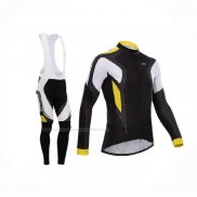 2015 Maillot Cyclisme Northwave Noir Jaune Manches Longues Et Cuissard