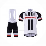 2017 Maillot Cyclisme Sunweb Blanc Manches Courtes Et Cuissard