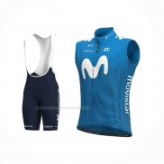 2021 Gilet Coupe-vent Movistar Bleu Et Cuissard