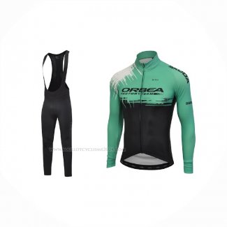 2021 Maillot Cyclisme Orbea Noir Vert Manches Longues Et Cuissard