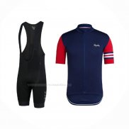 2021 Maillot Cyclisme Rapha Fonce Bleu Rouge Manches Courtes Et Cuissard