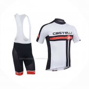 2013 Maillot Cyclisme Castelli Blanc Manches Courtes Et Cuissard