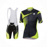 2016 Maillot Cyclisme Sportful Jaune Noir Manches Courtes Et Cuissard