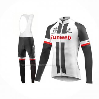 2017 Maillot Cyclisme Sunweb Blanc Manches Longues Et Cuissard