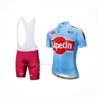 2019 Maillot Cyclisme Katusha Alpecin Bleu Rouge Manches Courtes Et Cuissard