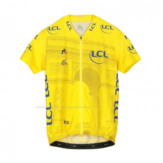 2019 Maillot Cyclisme Tour De France Jaune Manches Courtes