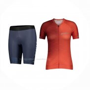 2021 Maillot Cyclisme Femme Nalini Orange Manches Courtes Et Cuissard