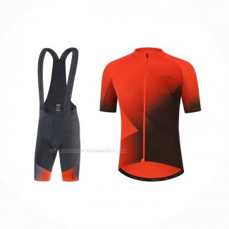 2022 Maillot Cyclisme Gore Orange Manches Courtes Et Cuissard