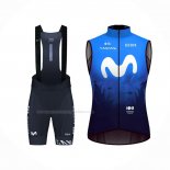 2024 Gilet Coupe-vent Movistar Bleu Blanc Et Cuissard