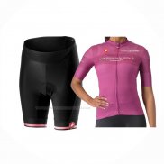 2024 Maillot Cyclisme Femme Giro d'Italia Violet Manches Courtes Et Cuissard