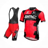 2016 Maillot Cyclisme BMC Noir Rouge Manches Courtes Et Cuissard