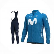 2020 Maillot Cyclisme Movistar Bleu Manches Longues Et Cuissard