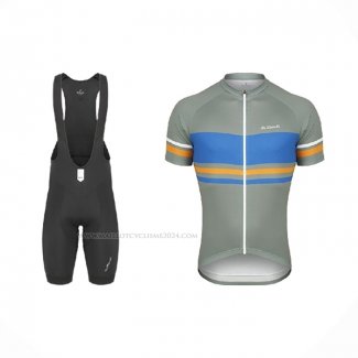 2021 Maillot Cyclisme De Marchi Vert Bleu Manches Courtes Et Cuissard