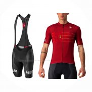 2021 Maillot Cyclisme Giro D'italie Rouge Manches Courtes Et Cuissard