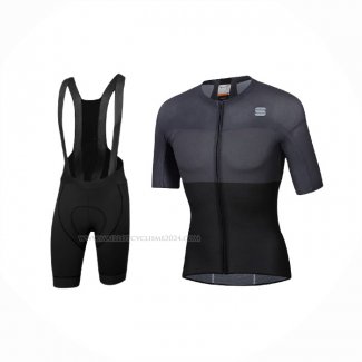 2021 Maillot Cyclisme Sportful Noir Gris Manches Courtes Et Cuissard