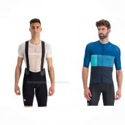 2023 Maillot Cyclisme Sportful Lumiere Azur Manches Courtes Et Cuissard