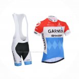 2014 Maillot Cyclisme Garmin Sharp Bleu Clair Rouge Manches Courtes Et Cuissard