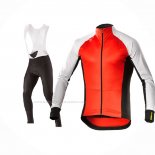 2017 Maillot Cyclisme Mavic Blanc Orange Manches Longues Et Cuissard